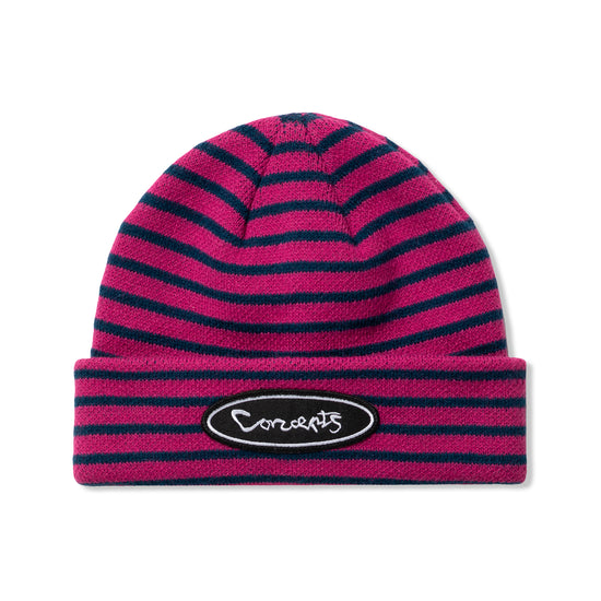 Concepts Striped Beanie (Berry/Navy)