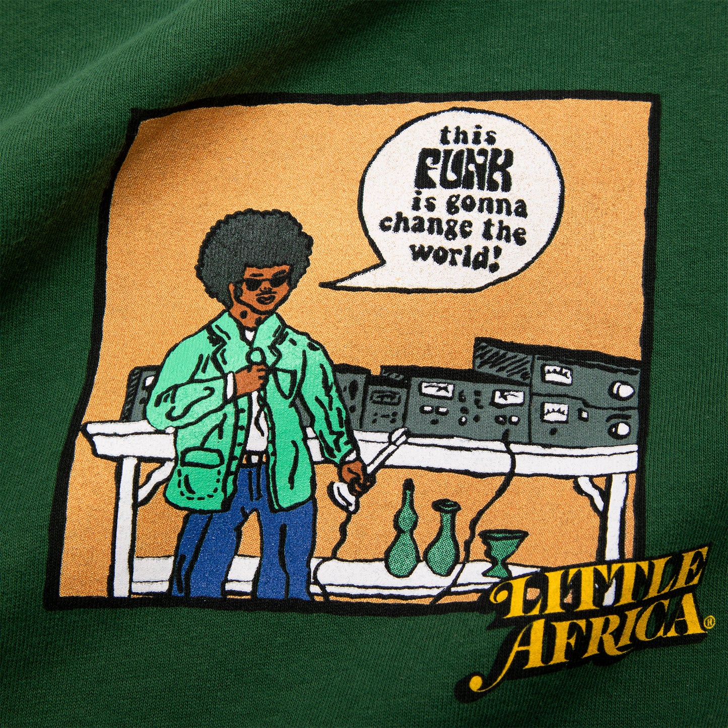 Little Africa Funk-man Doodle Tee (Nature Green)