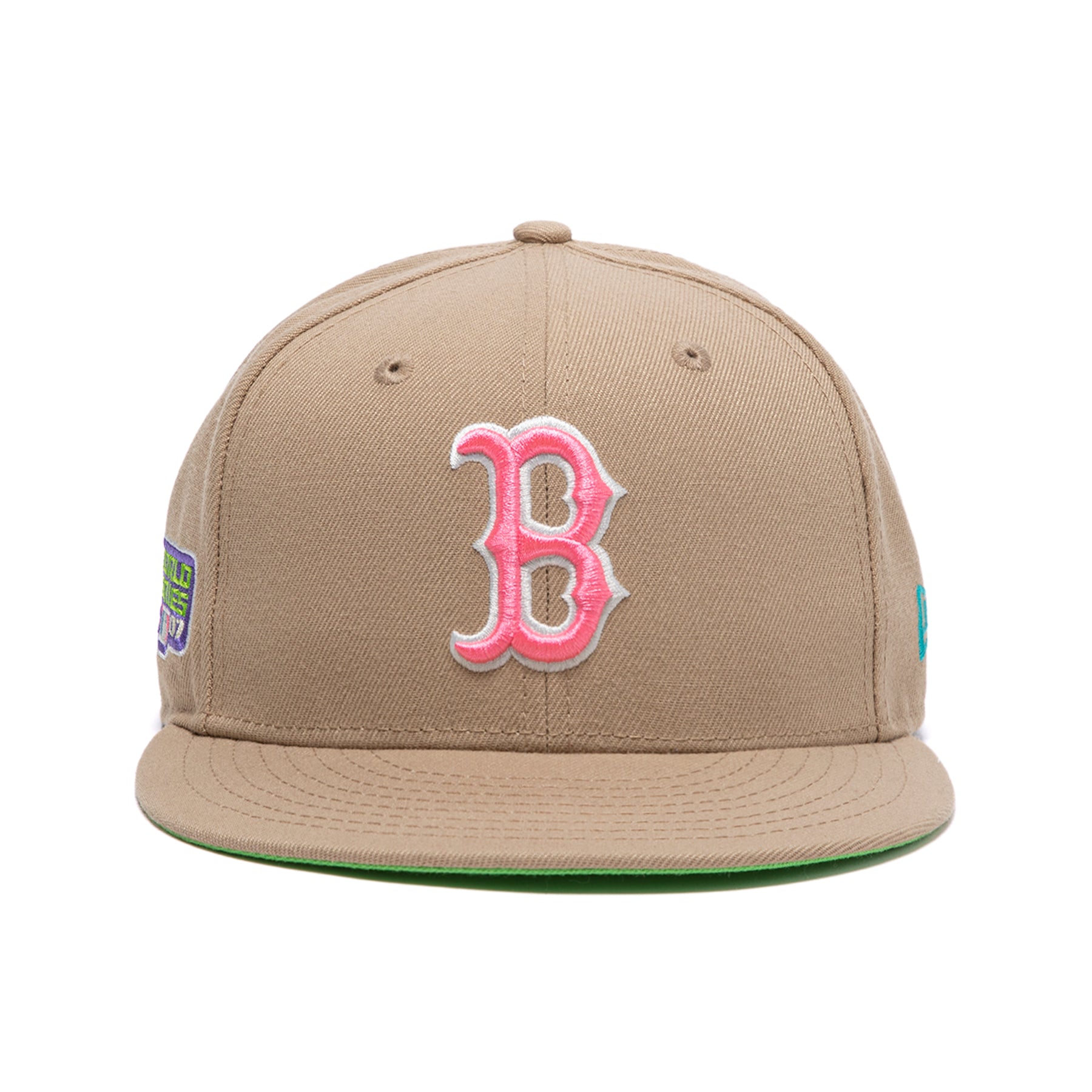 Concepts x New Era 59FIFTY Boston Red Sox Fitted Hat (Camel/Lime Green) 7 3/8