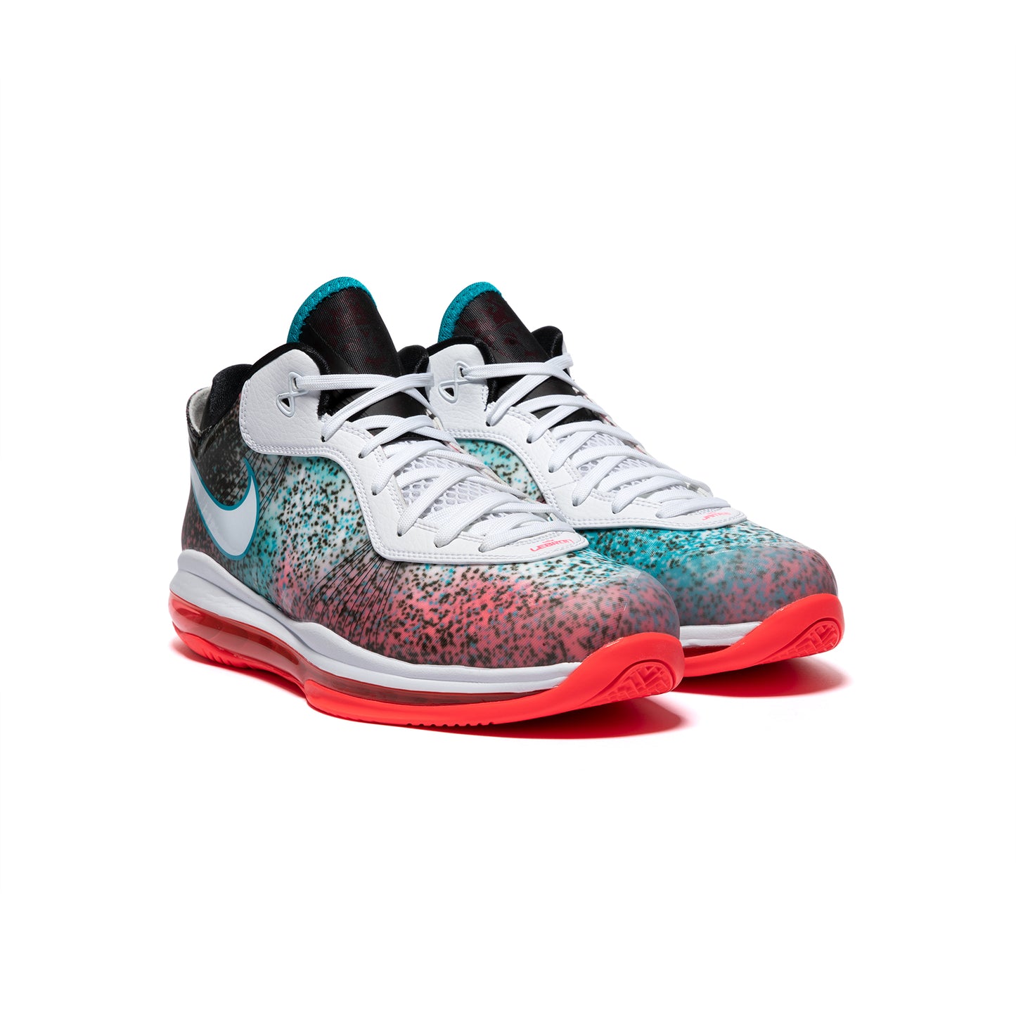 Nike Lebron 8 V/2 Low (White/Solar Red/Glass Blue)