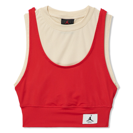 Nike Womens Jordan Essentials Crop Top (Beach/Fire Red)
