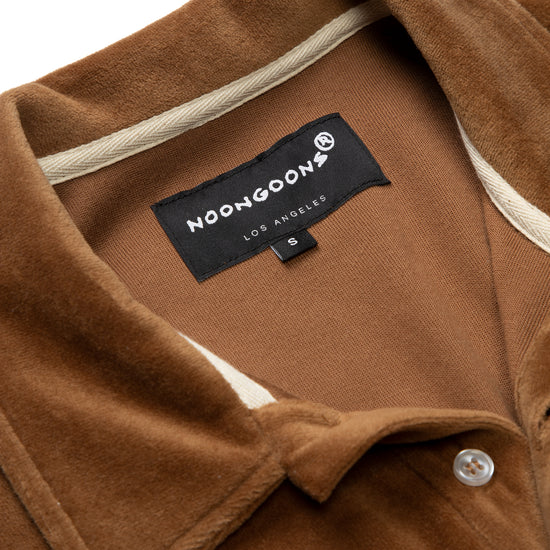Noon Goons Naughties Velour Polo (Caramel/Cream/Forest)