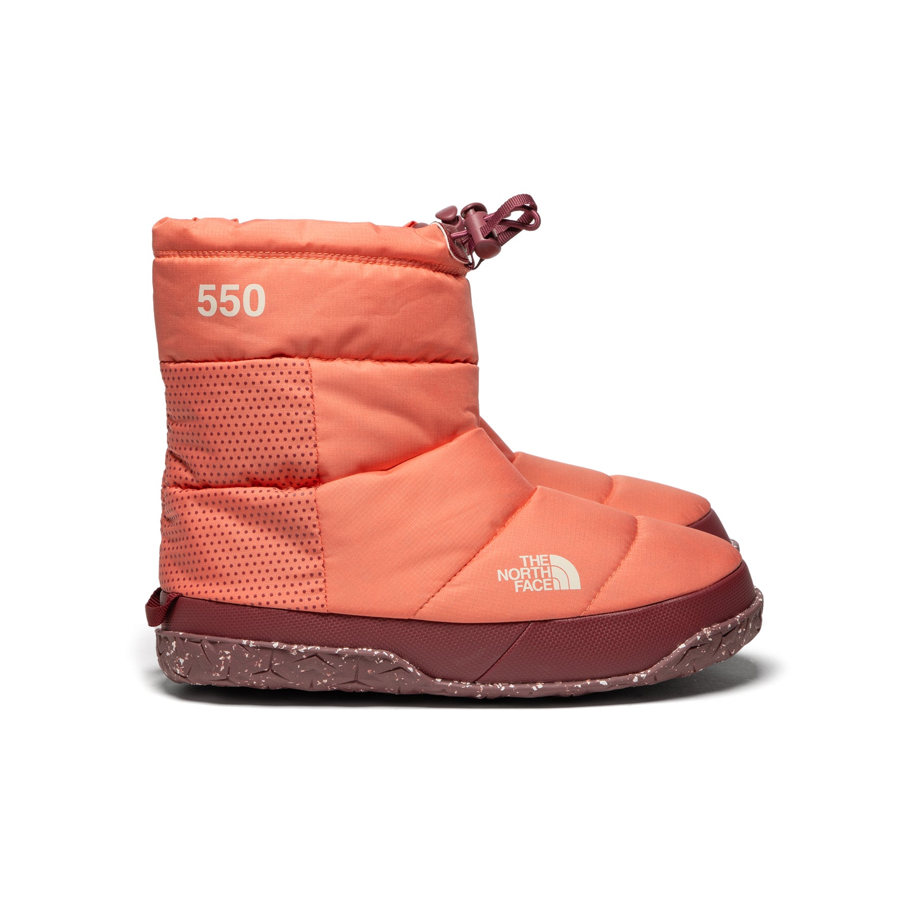 The North Face Womens Nuptse Après Bootie (Coral Sunrise/Wild Ginger)