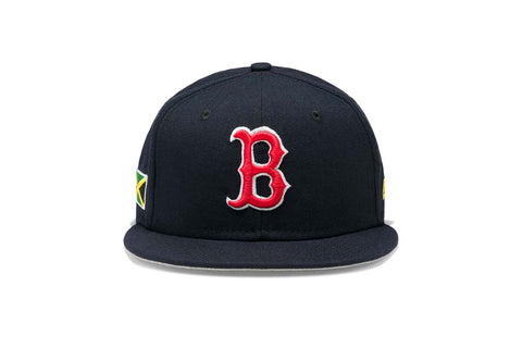 Concepts x New Era 5950 Jamaica Flag Boston Red Sox Fitted Hat (Navy)