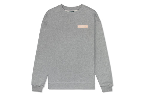 Concepts Leather Patch Crewneck (Heather Grey)