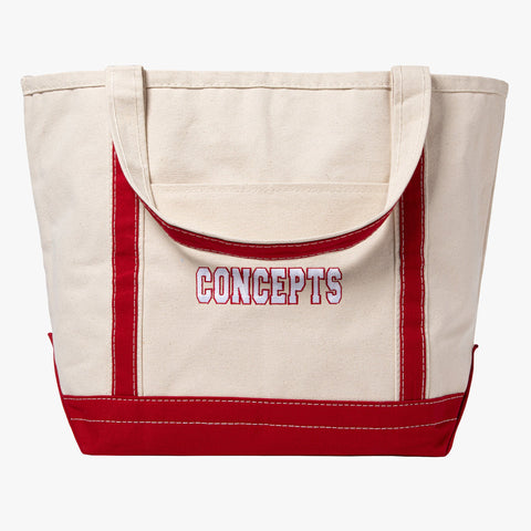 Concepts University Logo Boat Tote Bag (Natural/Red)