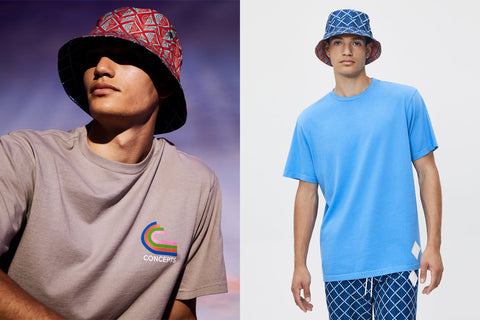 Concepts Almas Geometric Pattern Reversible Bucket Hat