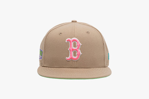 Concepts x New Era 59Fifty Boston Red Sox Fitted Hat (Camel/Lime Green)