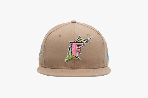 Concepts x New Era 59Fifty Florida Marlins Fitted Hat (Camel/Grey)