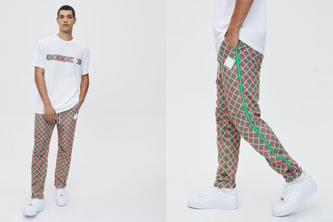 Concepts Almas Geometric Pattern Cargo Pant (Pink/Dark Lime/White)