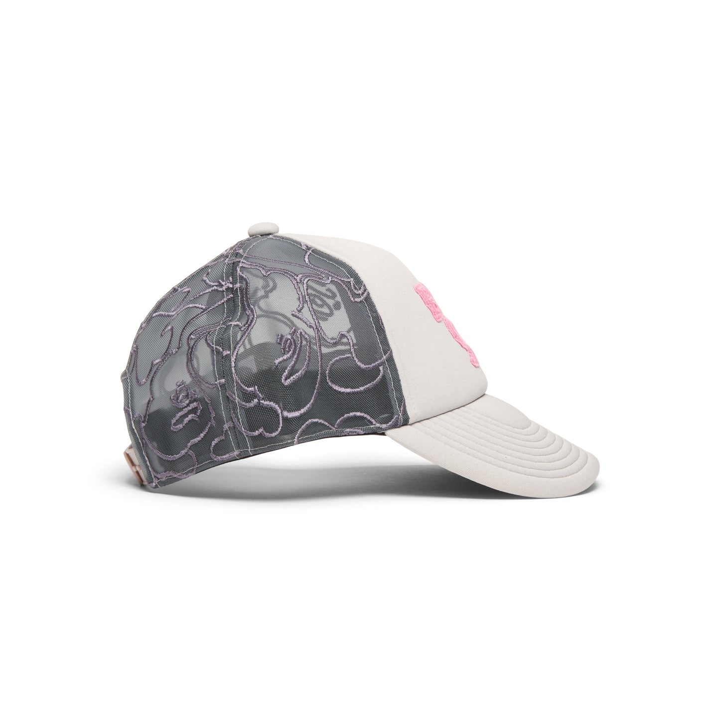 A Bathing Ape Line Camo Jacquard Mesh Blocking Logo Cap (Gray)