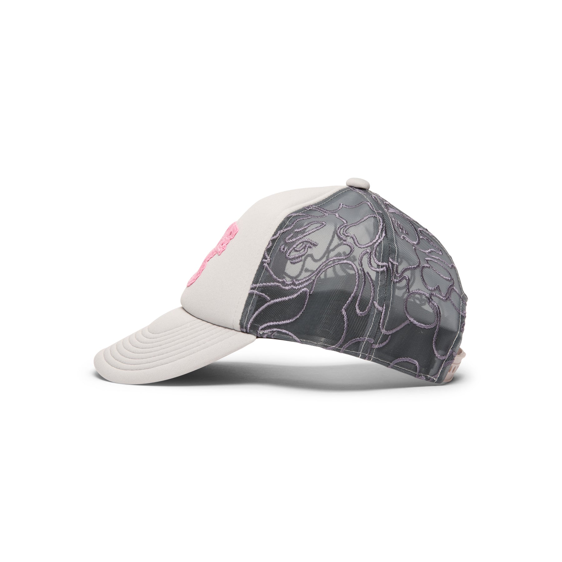 A Bathing Ape Line Camo Jacquard Mesh Blocking Logo Cap (Gray)