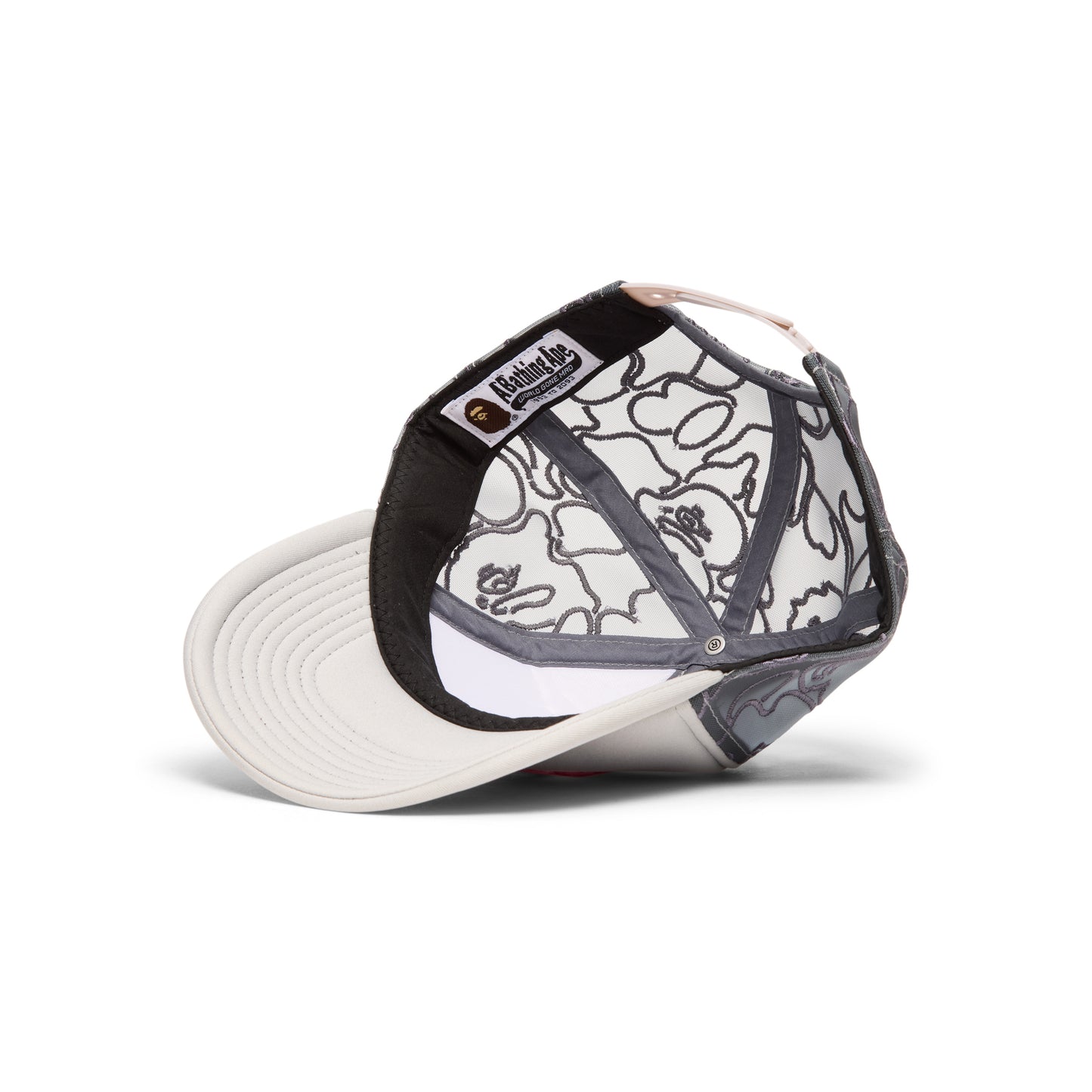 A Bathing Ape Line Camo Jacquard Mesh Blocking Logo Cap (Gray)