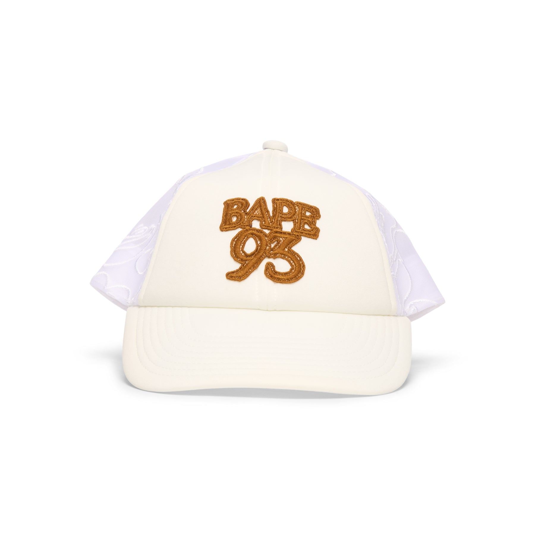 A Bathing Ape Line Camo Jacquard Mesh Blocking Logo Cap (Ivory)