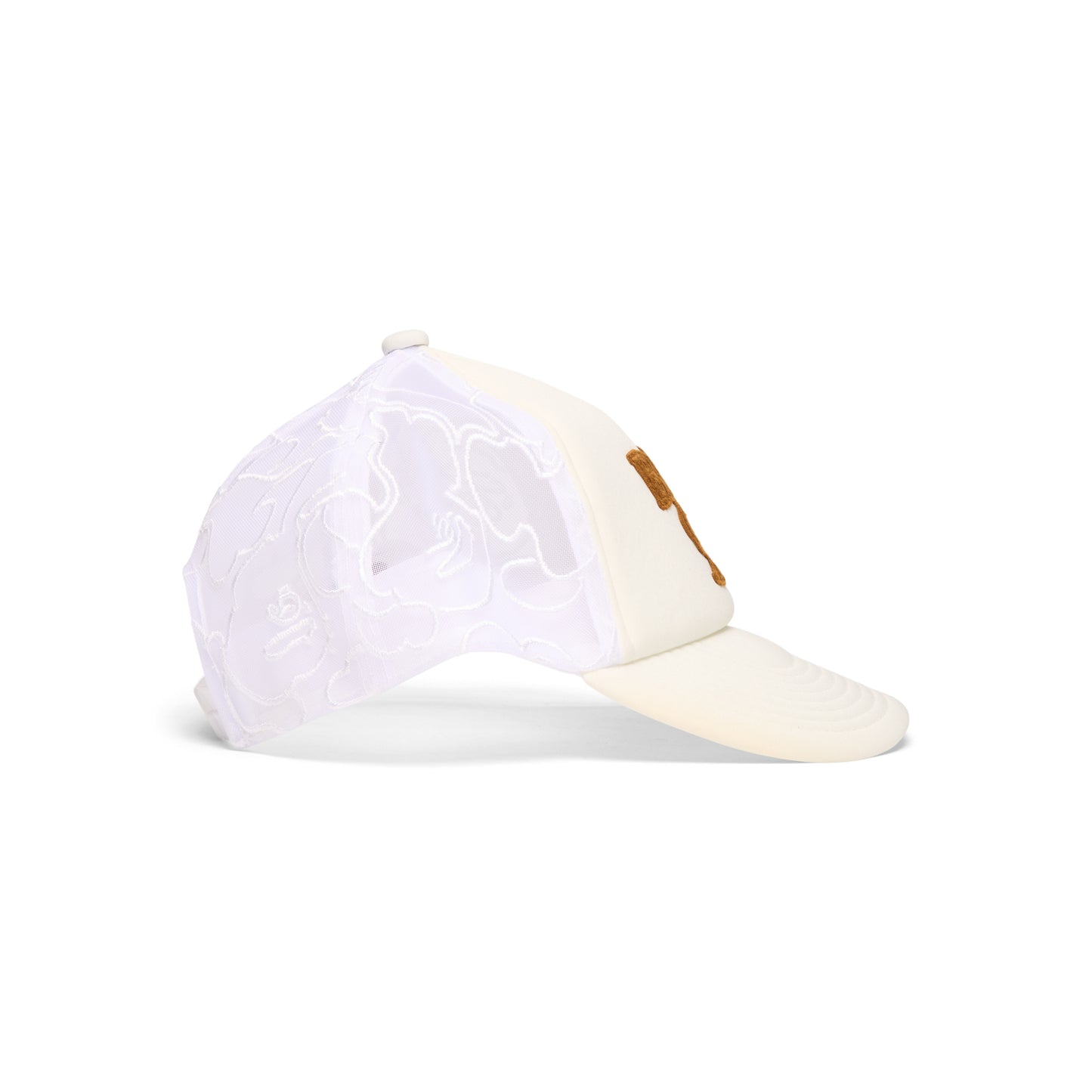 A Bathing Ape Line Camo Jacquard Mesh Blocking Logo Cap (Ivory)