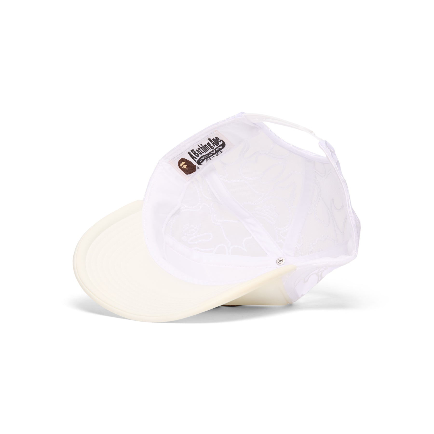 A Bathing Ape Line Camo Jacquard Mesh Blocking Logo Cap (Ivory)