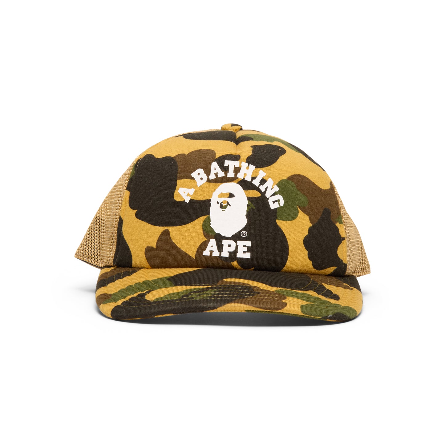 A Bathing Ape 1ST Camo College Mesh Cap (Yellow)