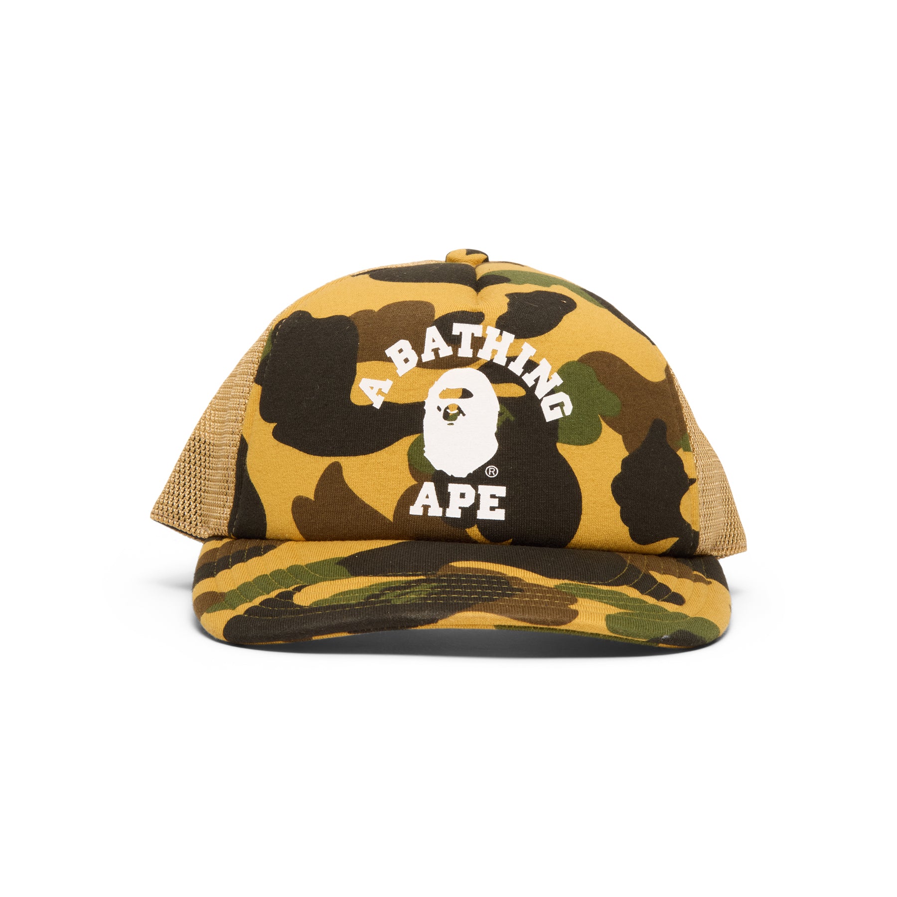 A Bathing Ape 1ST Camo College Mesh Cap (Yellow)