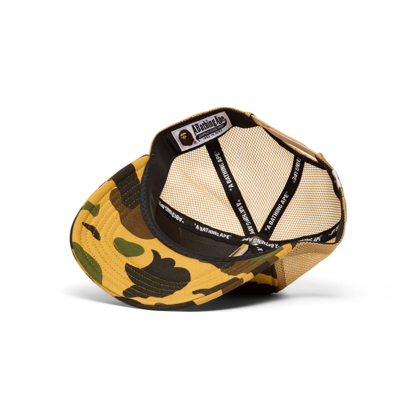 A Bathing Ape 1ST Camo College Mesh Cap (Yellow)