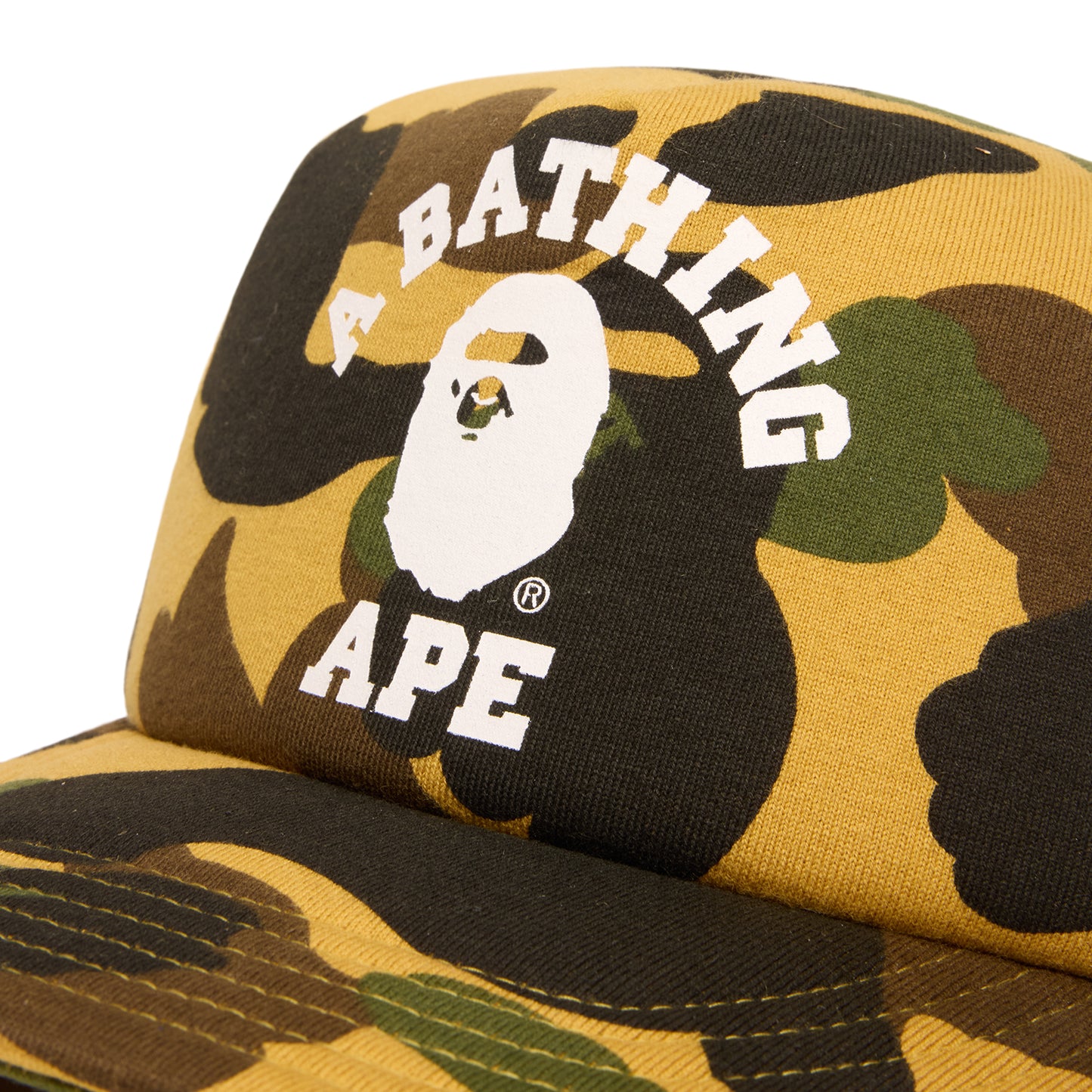 A Bathing Ape 1ST Camo College Mesh Cap (Yellow)