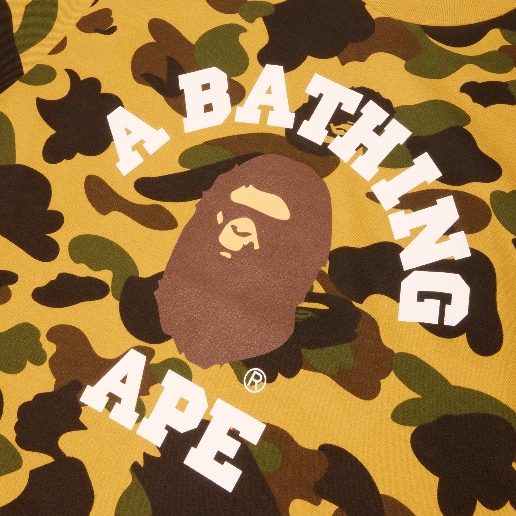 A Bathing Ape 1st Camo College Tee (Yellow)