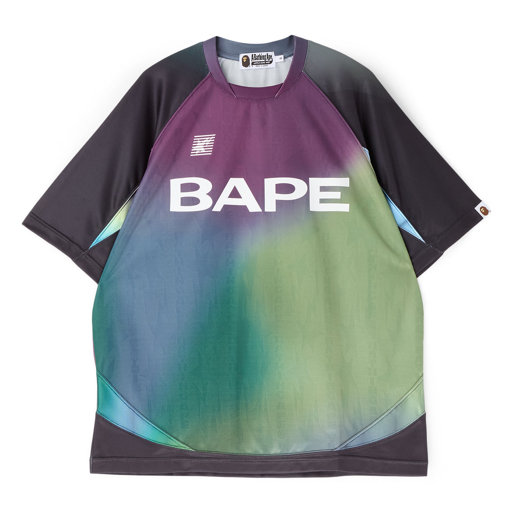 A BATHING APE フットボールシャツ A Bathing Ape Tie Dye Sta Stripe Pattern Relaxed Fit Football