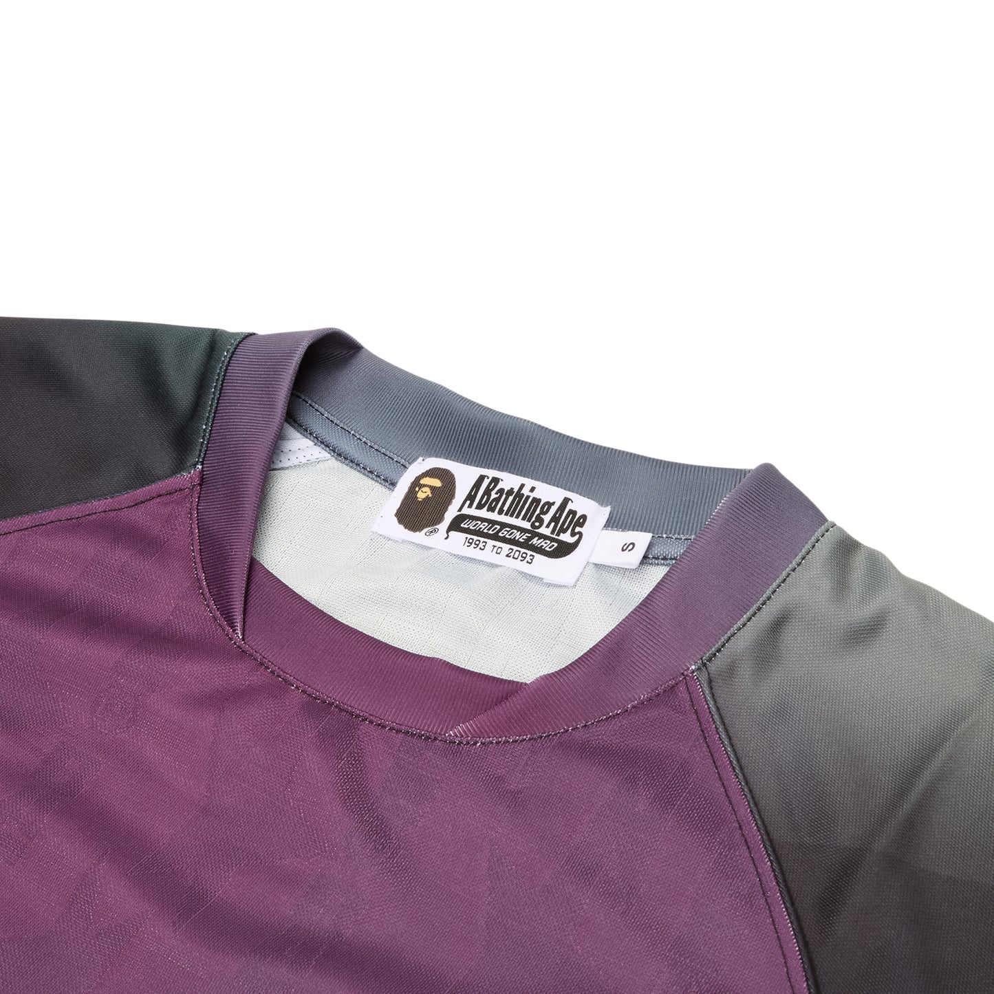 A Bathing Ape Tie Dye Sta Stripe Pattern Relaxed Fit Football Jersey Tee M (Black)