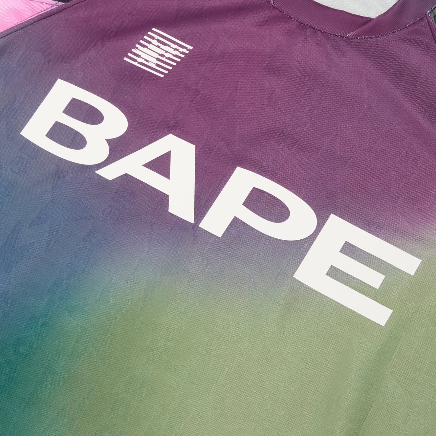 A Bathing Ape Tie Dye Sta Stripe Pattern Relaxed Fit Football Jersey Tee M (Black)