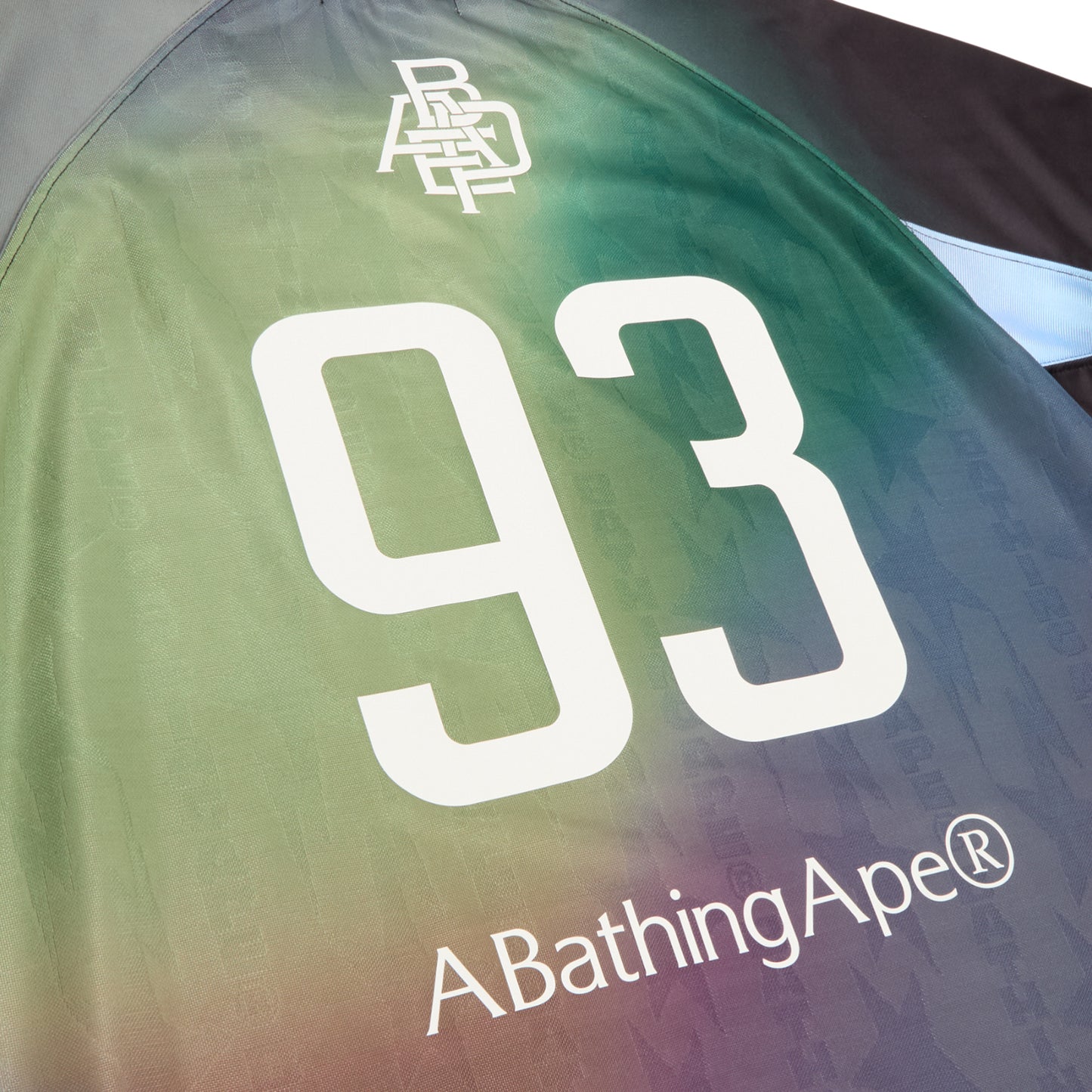 A Bathing Ape Tie Dye Sta Stripe Pattern Relaxed Fit Football Jersey Tee M (Black)