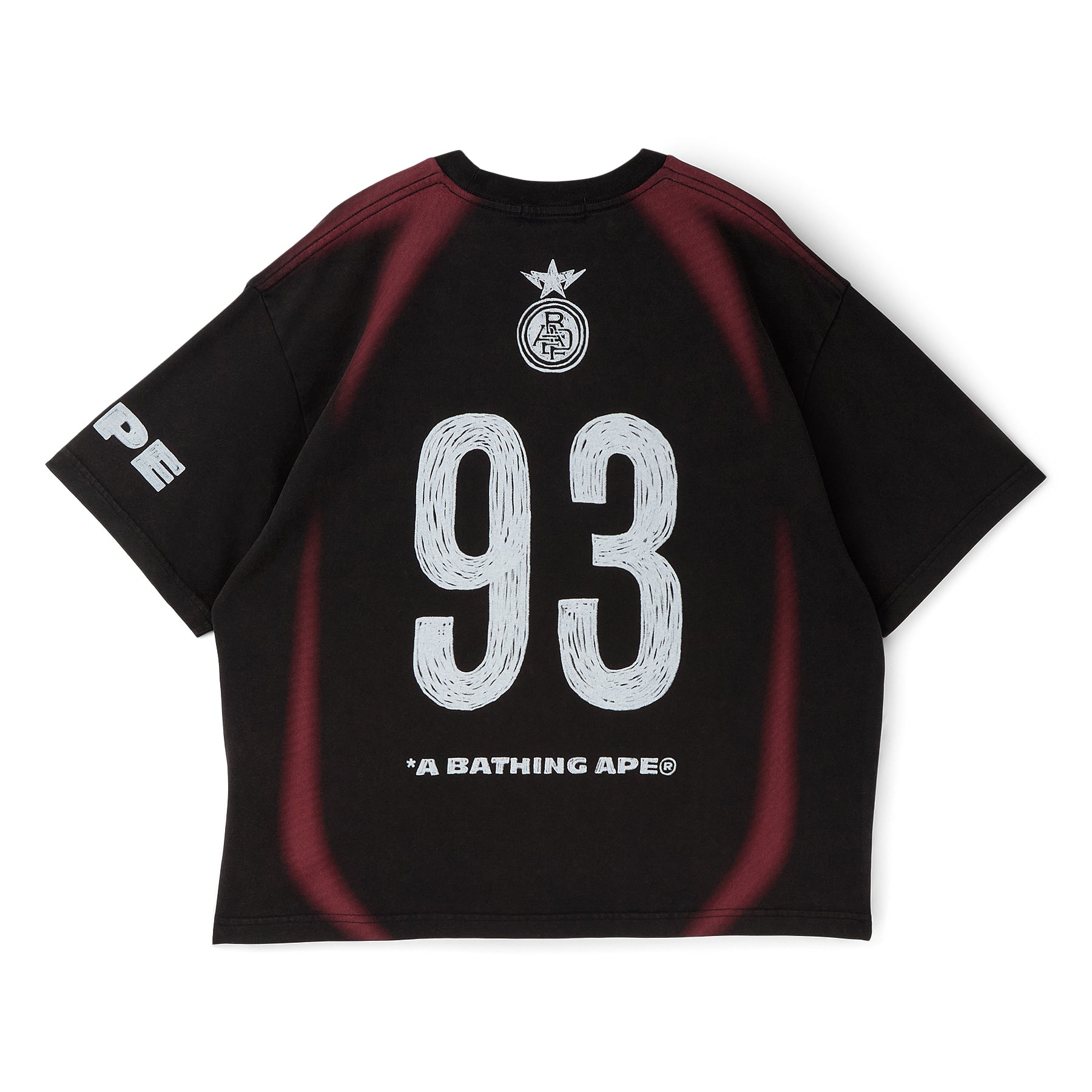A Bathing Ape Heavy Wash Hand Draw Football Multi Logo Relaxed Fit
