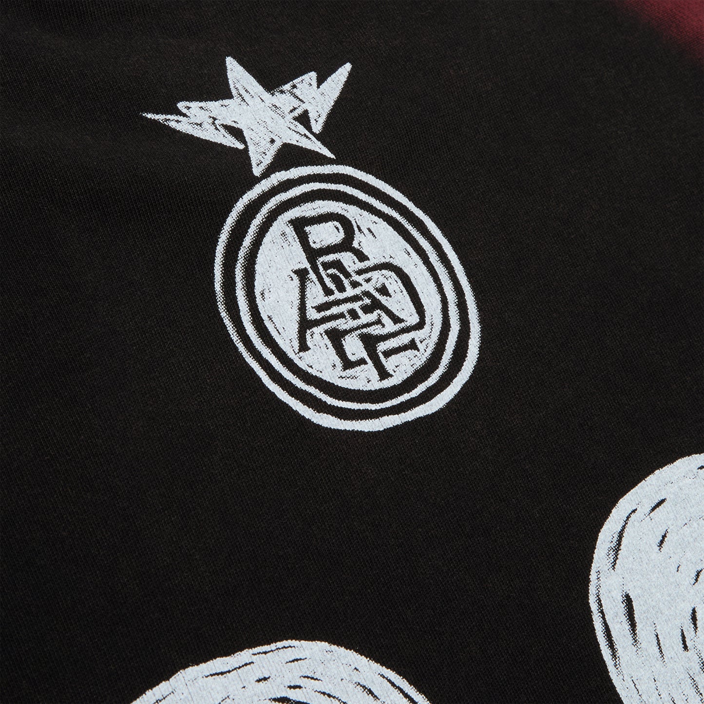 A Bathing Ape Heavy Wash Hand Draw Football Multi Logo Relaxed Fit Tee M (Black)
