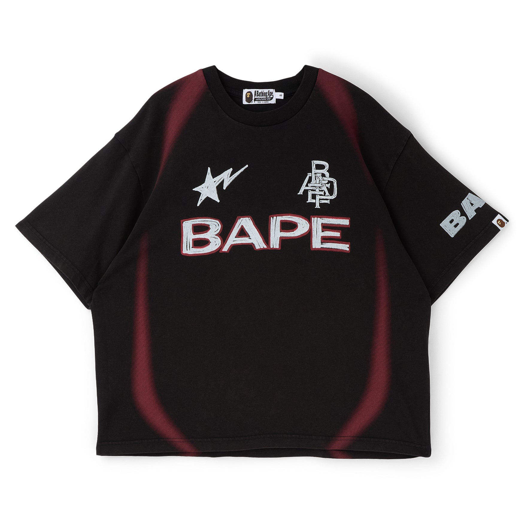 A Bathing Ape ユニフォーム 2XL A Bathing Ape Heavy Wash Hand Draw Football Multi Logo Relaxed Fit