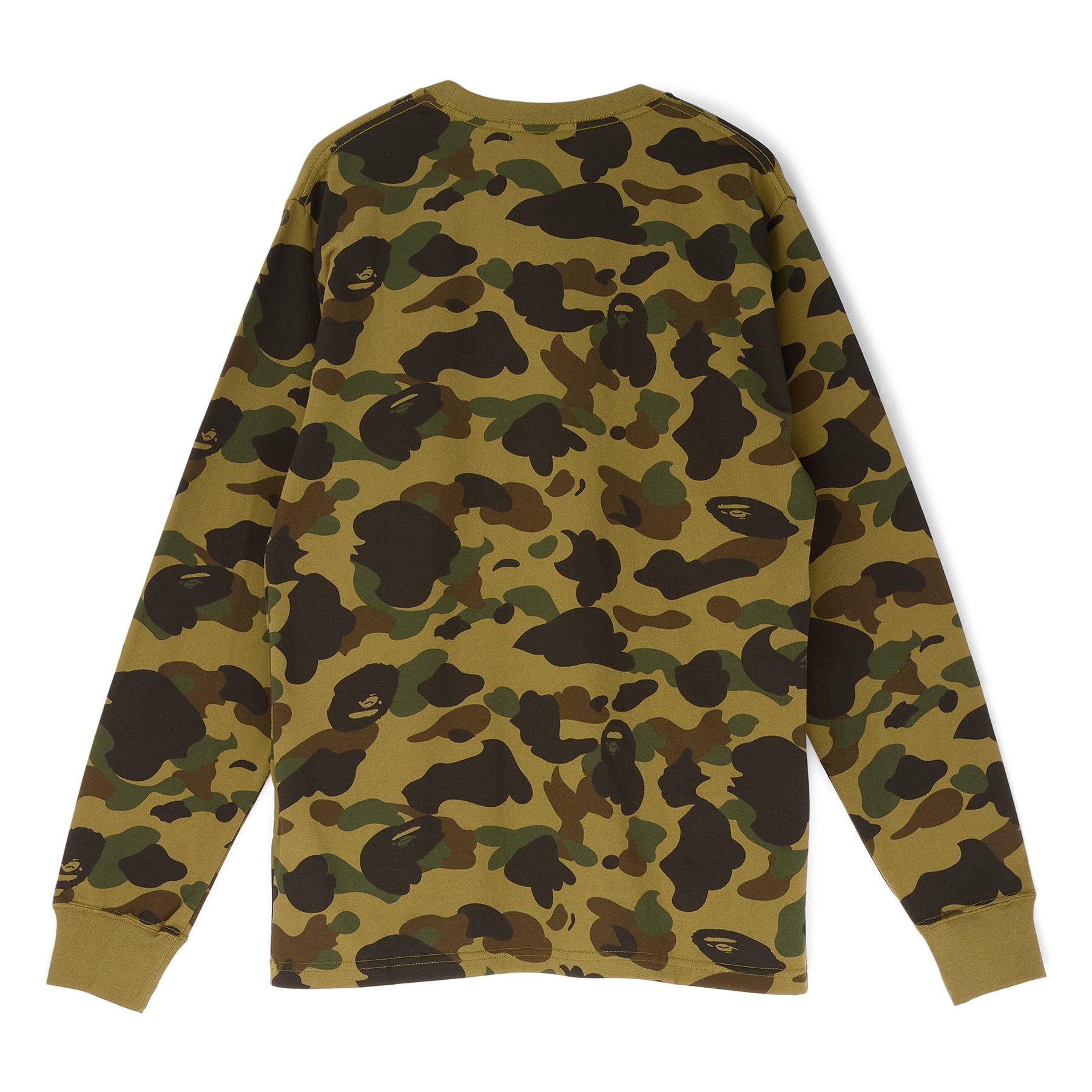 A Bathing Ape 1ST Camo One Point LS Tee (Green)