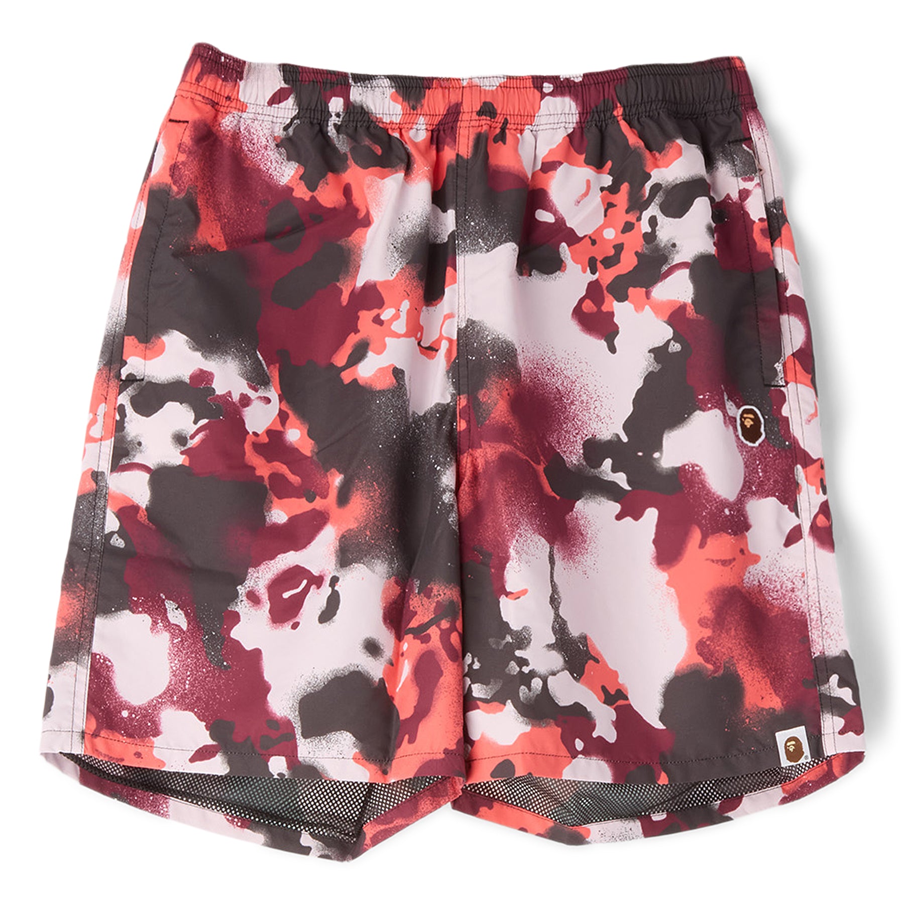 A Bathing Ape Map Camo Regular Fit Beach Shorts (Red)