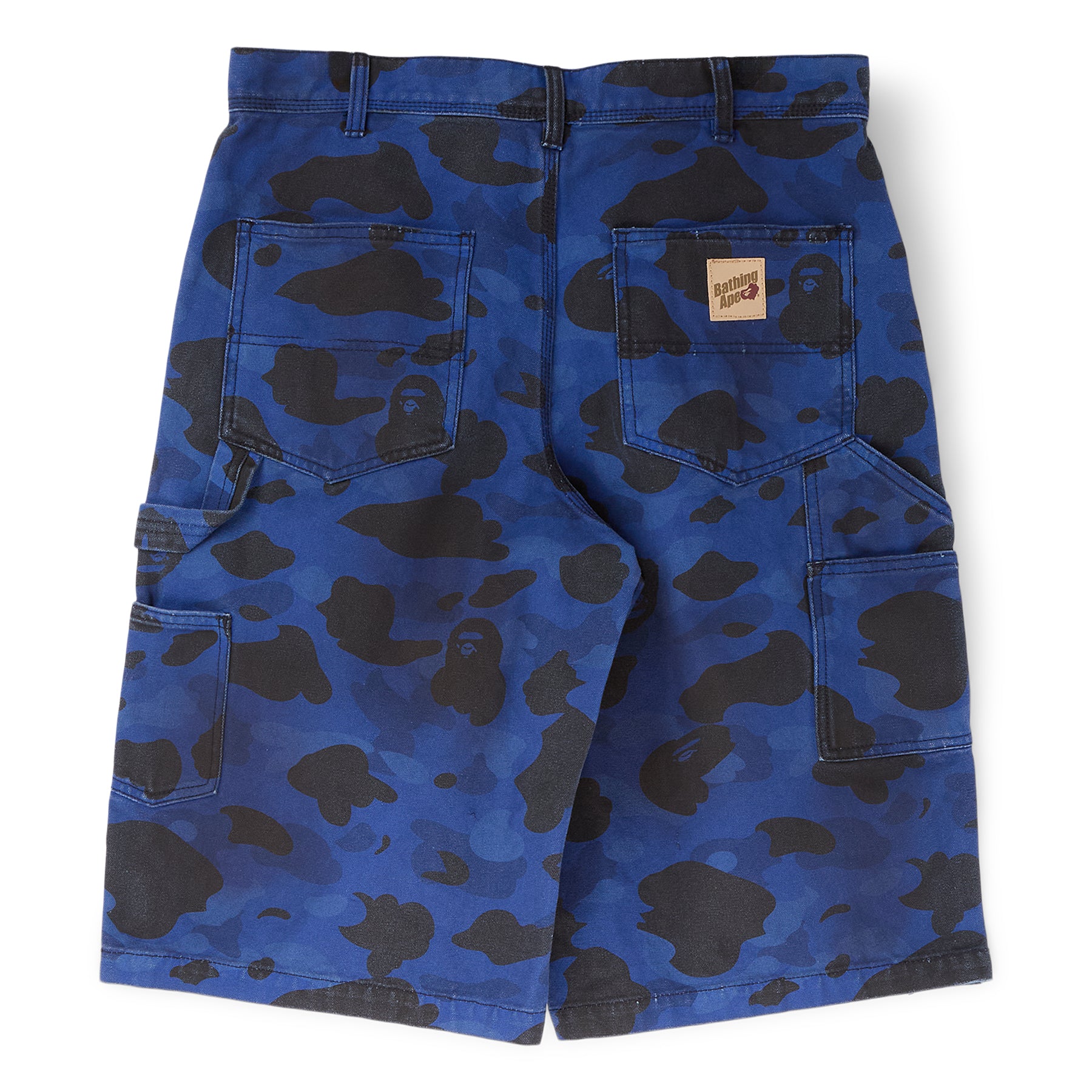 A Bathing Ape Solid 1St Camo Garment Dyed Relaxed Fit Work Shorts M (Navy)