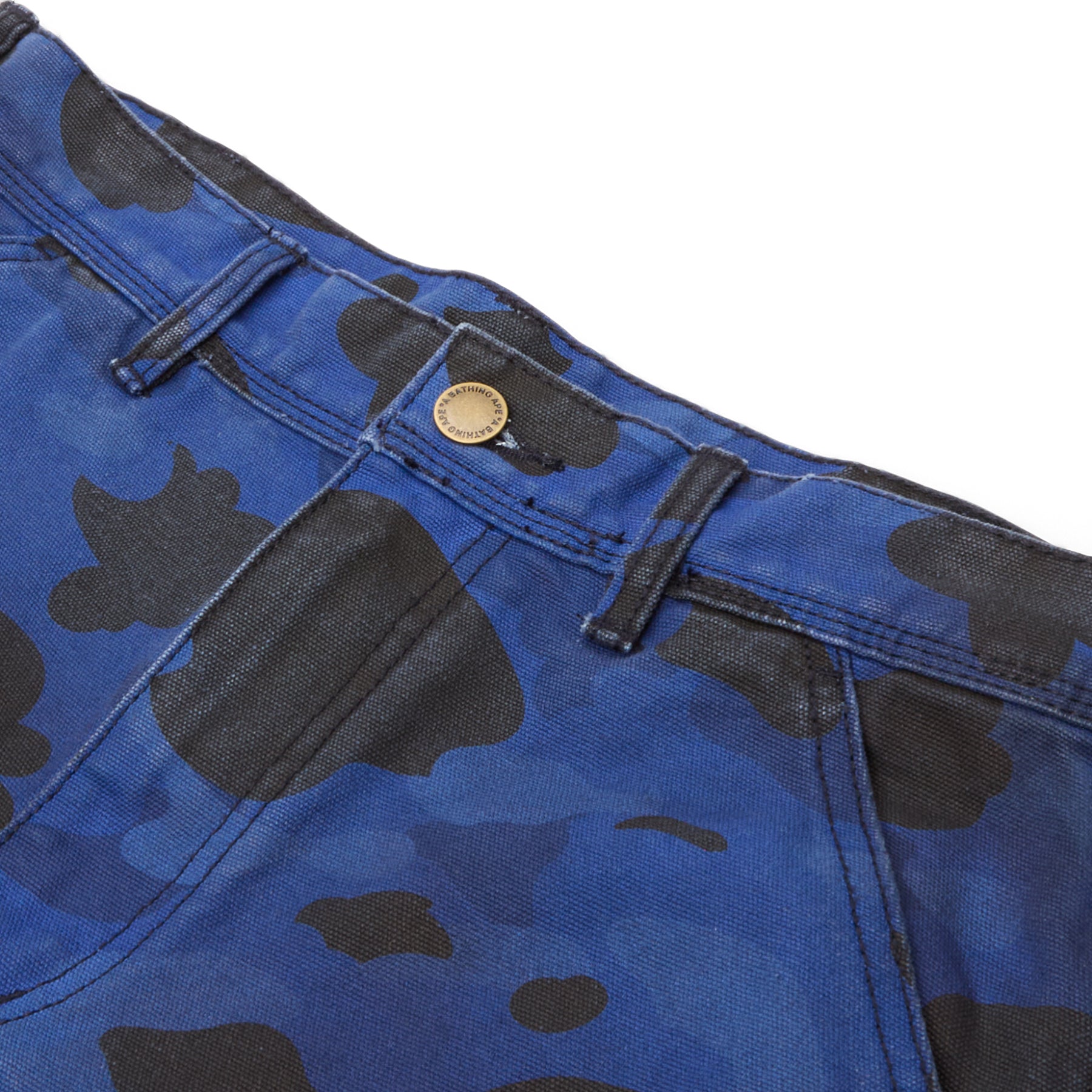 A Bathing Ape Solid 1St Camo Garment Dyed Relaxed Fit Work Shorts