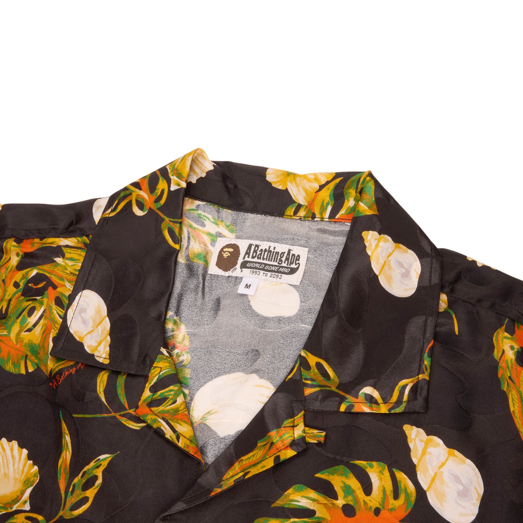 A Bathing Ape Vacation Pattern Open Collar Shirt (Black)