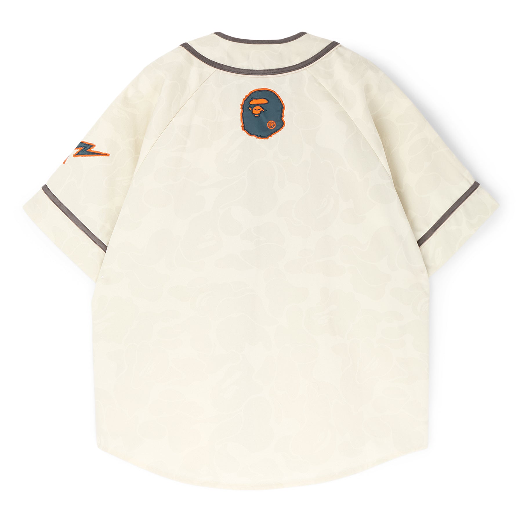 A Bathing Ape Solid Camo Multi Logo Baseball Ss Shirt M (Ivory