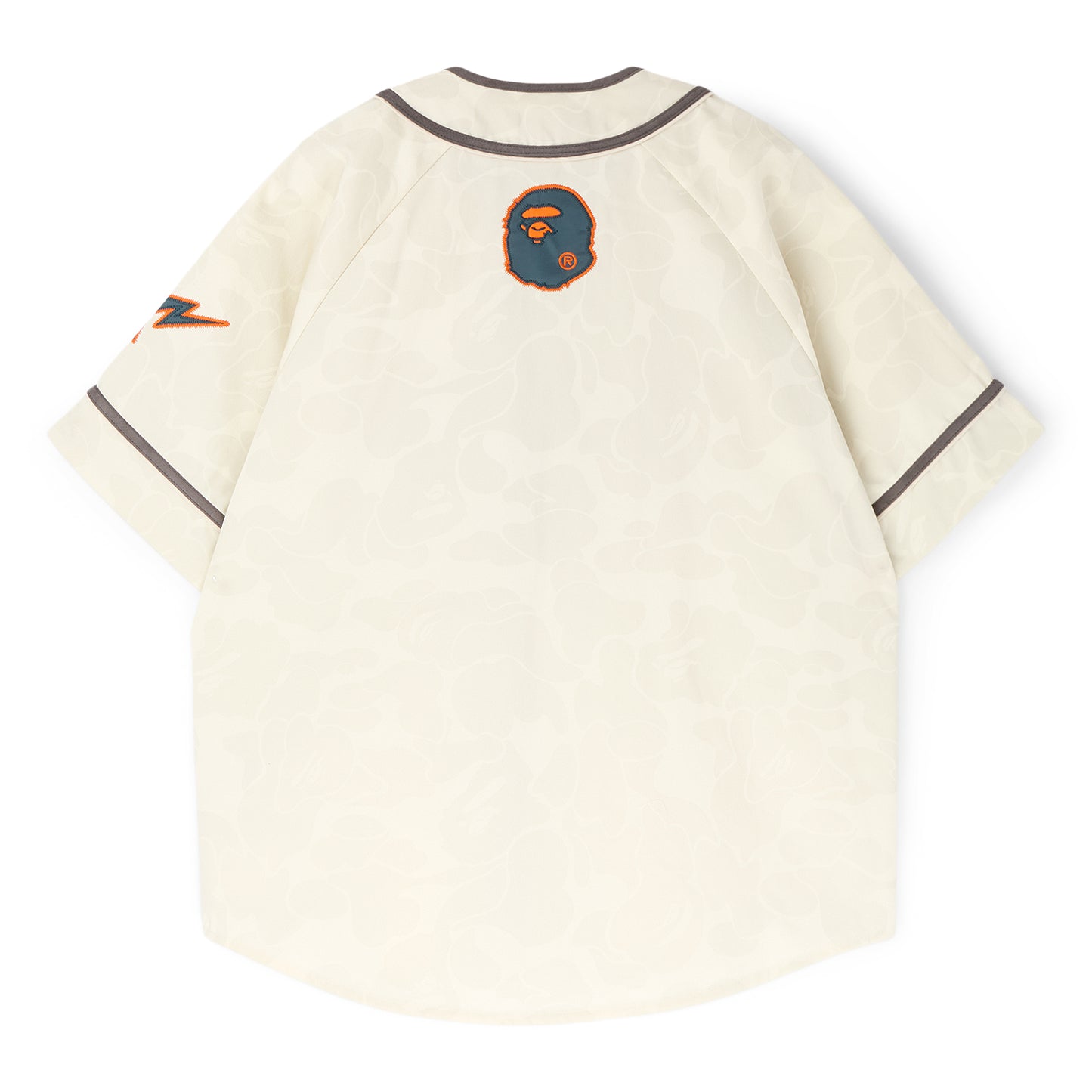 A Bathing Ape Solid Camo Multi Logo Baseball Ss Shirt M (Ivory)
