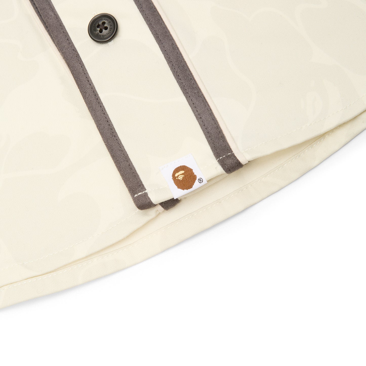 A Bathing Ape Solid Camo Multi Logo Baseball Ss Shirt M (Ivory)