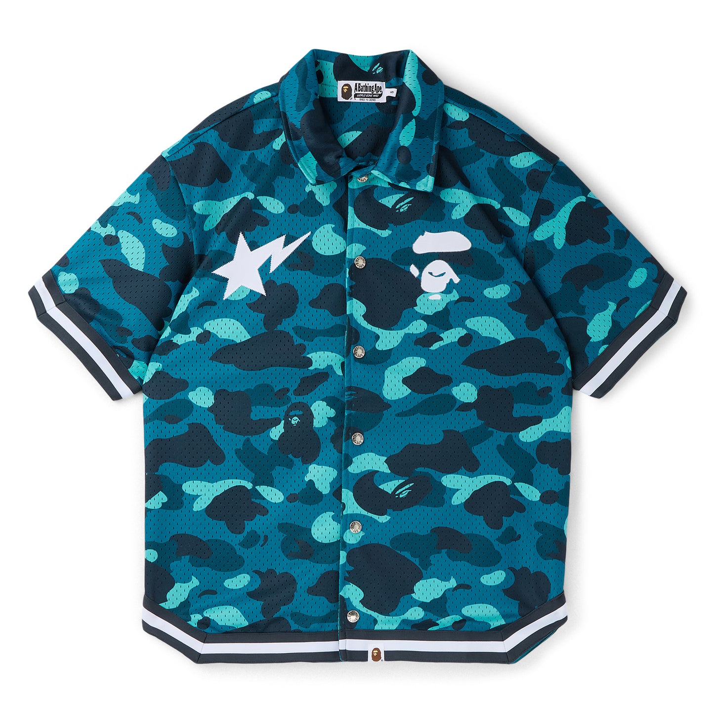 A Bathing Ape Color Camo Warm Up Ss Shirt M (Green)