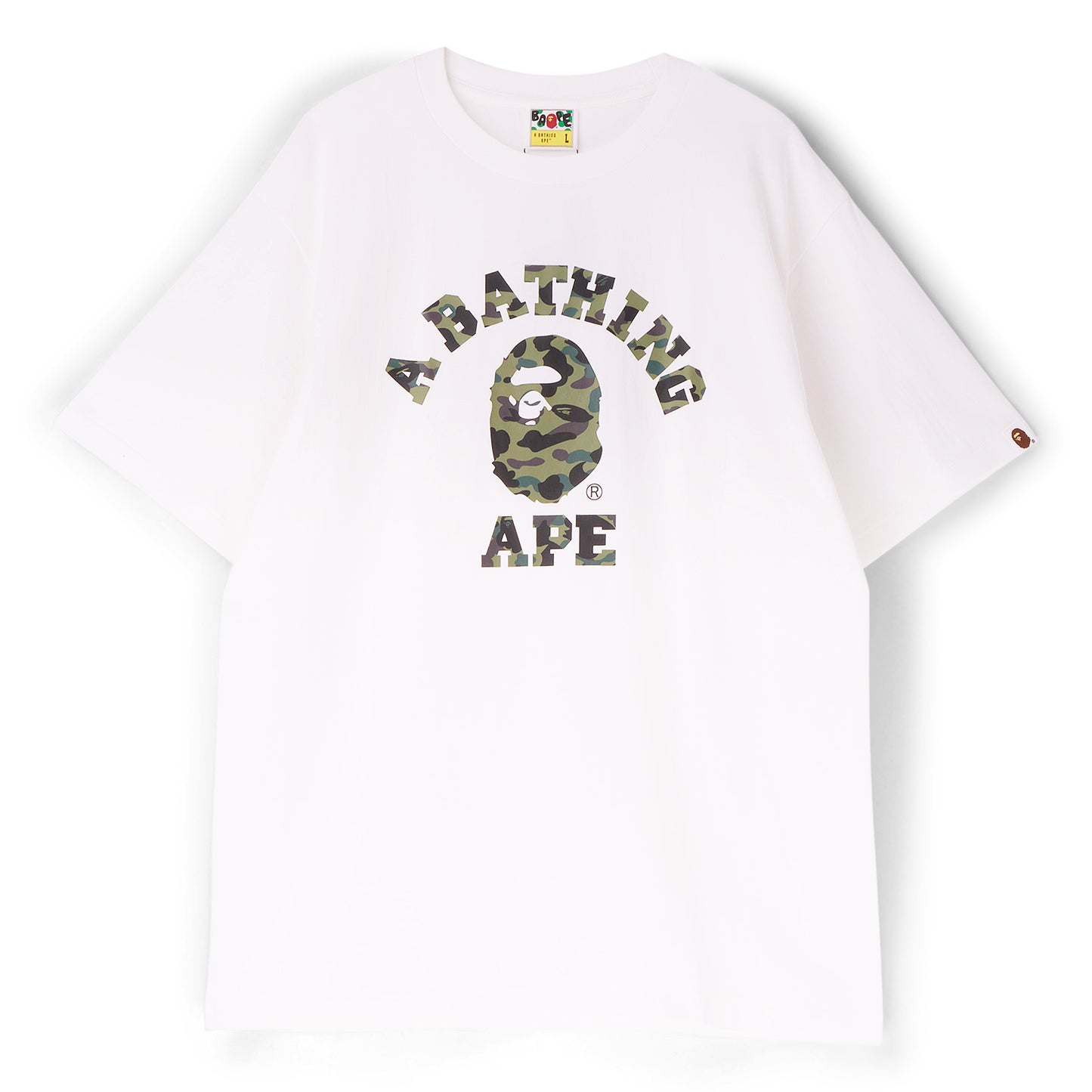 A Bathing Ape 1st Camo College Tee (White/Green)