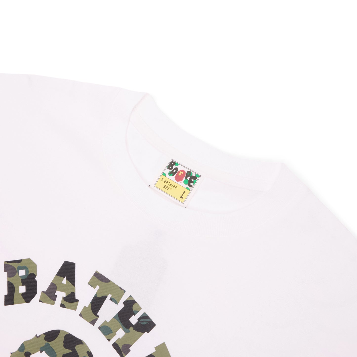 A Bathing Ape 1st Camo College Tee (White/Green)