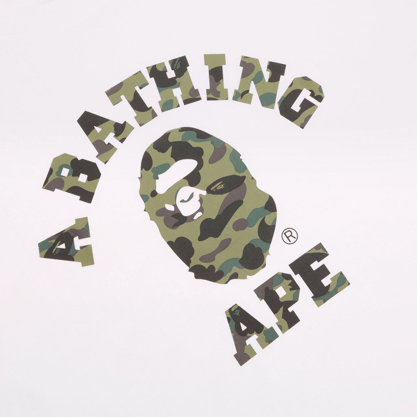 A Bathing Ape 1st Camo College Tee (White/Green)