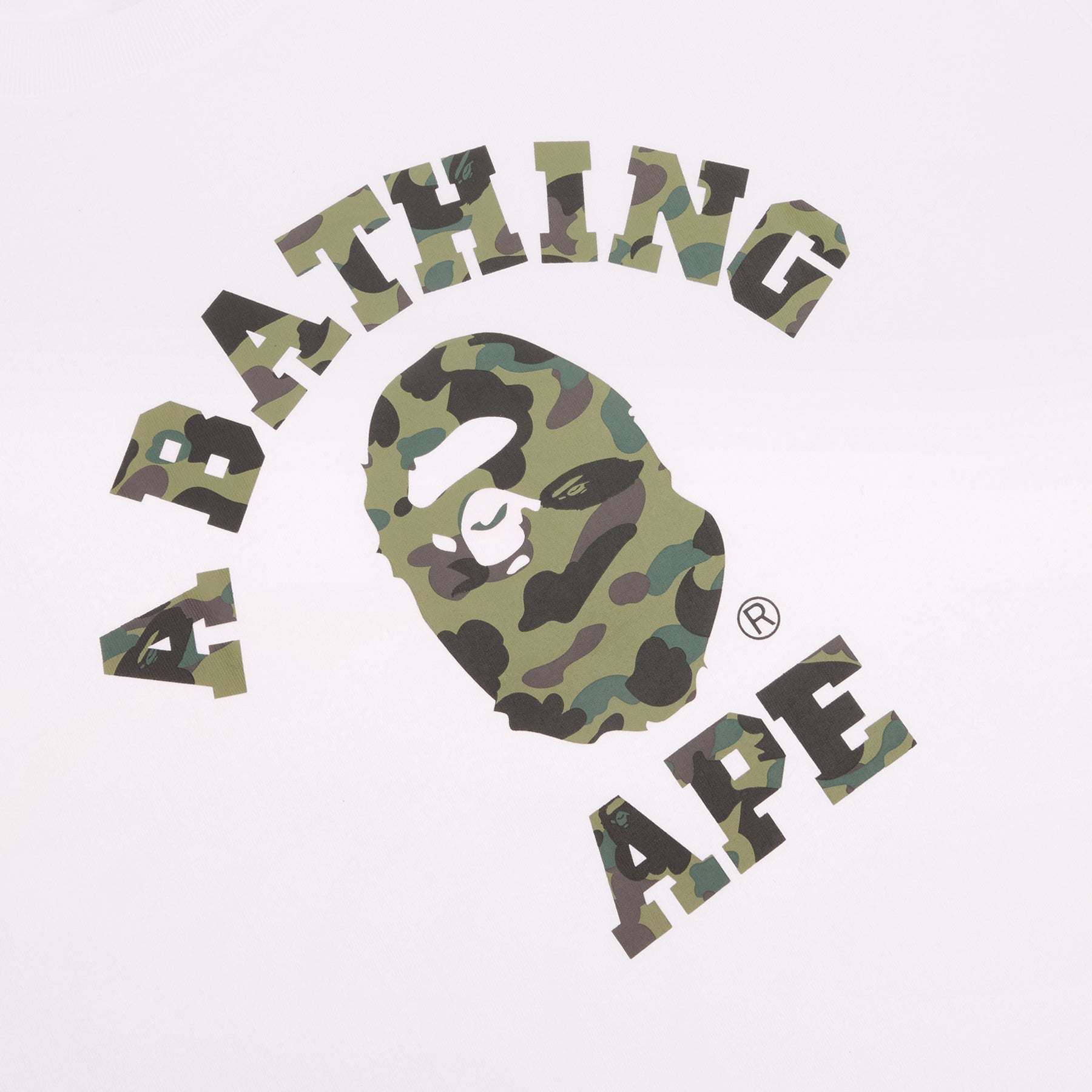 A Bathing Ape 1st Camo College Tee (White/Green)