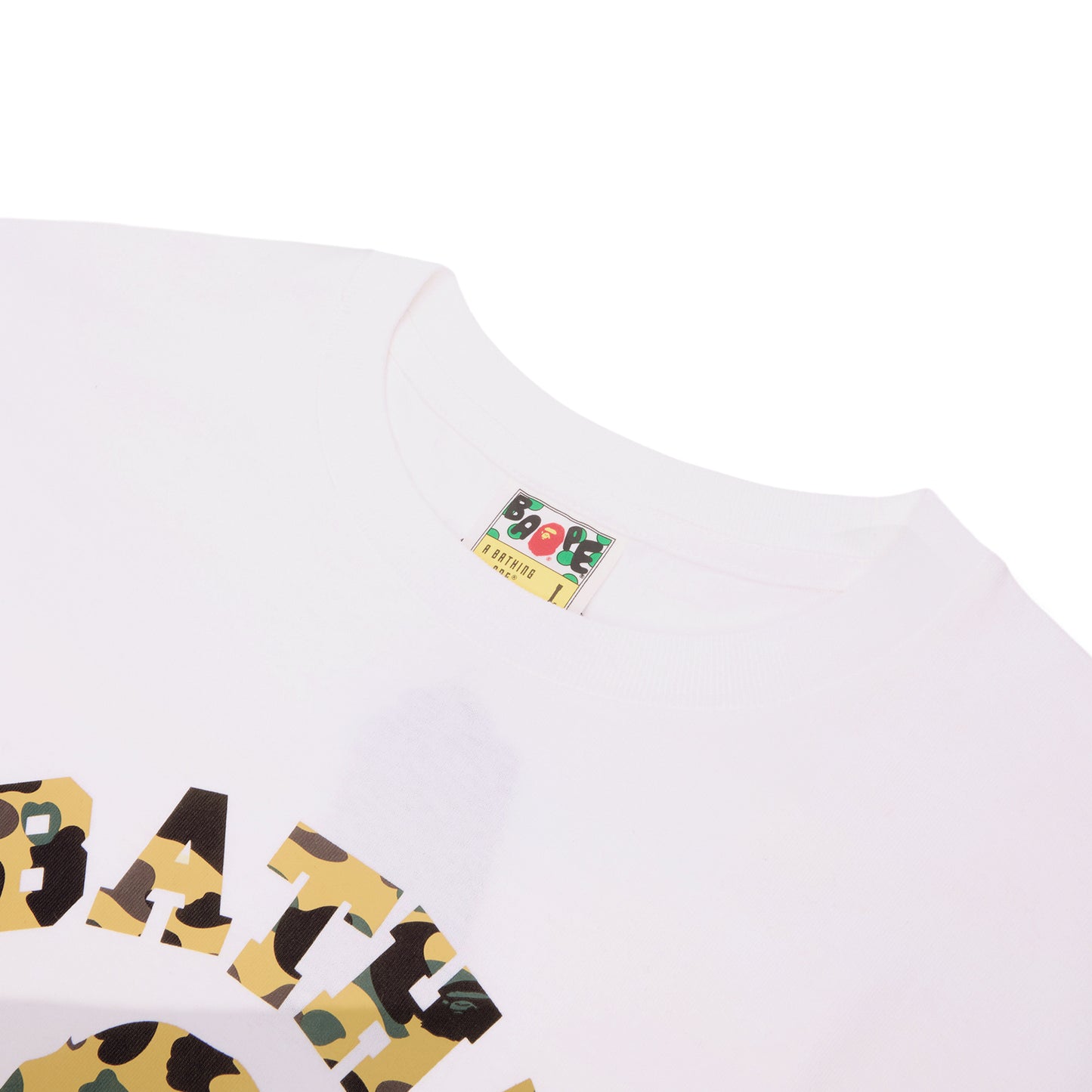 A Bathing Ape 1st Camo College Tee (White/Yellow)