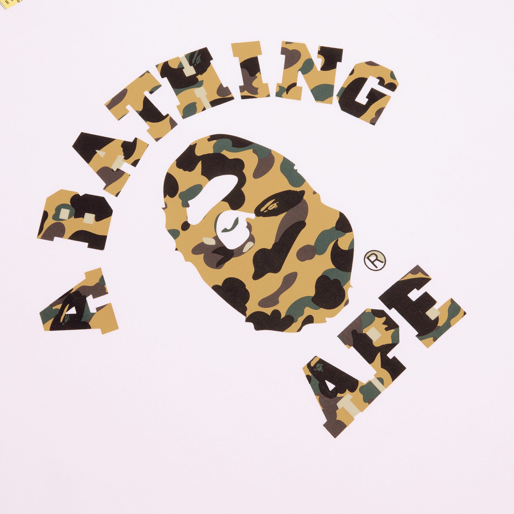 A Bathing Ape 1st Camo College Tee (White/Yellow)