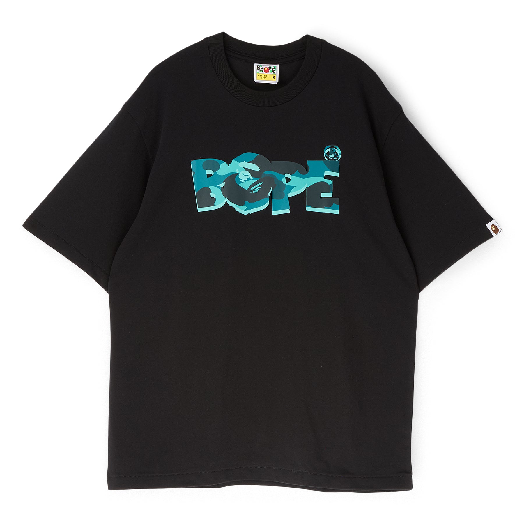 A Bathing Ape Color Camo Bape Logo Relaxed Fit Tee M (Black)