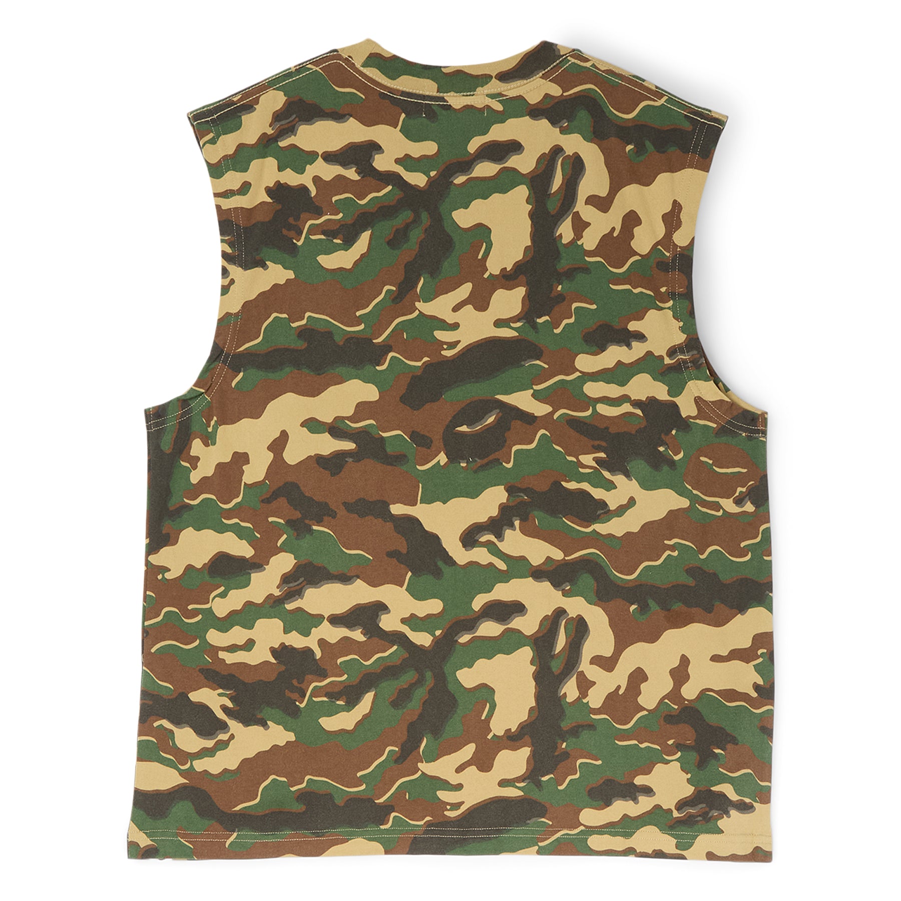 A Bathing Ape Glitch Woodland Camo Heavy Wash Bathing Ape Cropped Fit Tank M (Green)