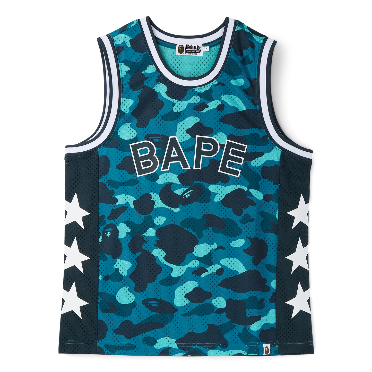 A Bathing Ape Color Camo Mesh Multi Logo Relaxed Fit Tank Top M (Green)